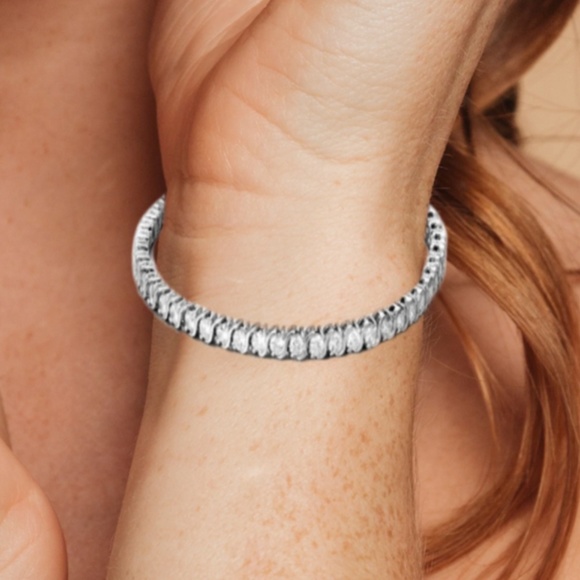 CZ by Kenneth Lane 3mm Round Cubic Zirconia Bracelet 12 cttw Tennis Bracelet - Picture 2 of 13